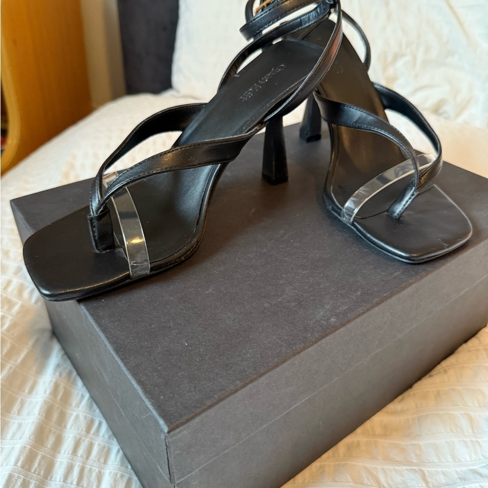 OPEN EDIT Black Strappy Heels | Women’s size 7.5 - Picture 2 of 6